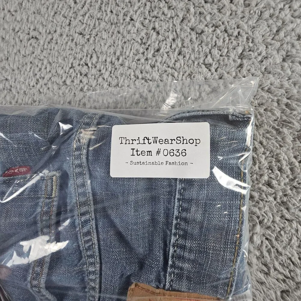 Levis 569 Jeans Mens 35x31* Blue Cotton Loose Straight Distressed Grunge Skater